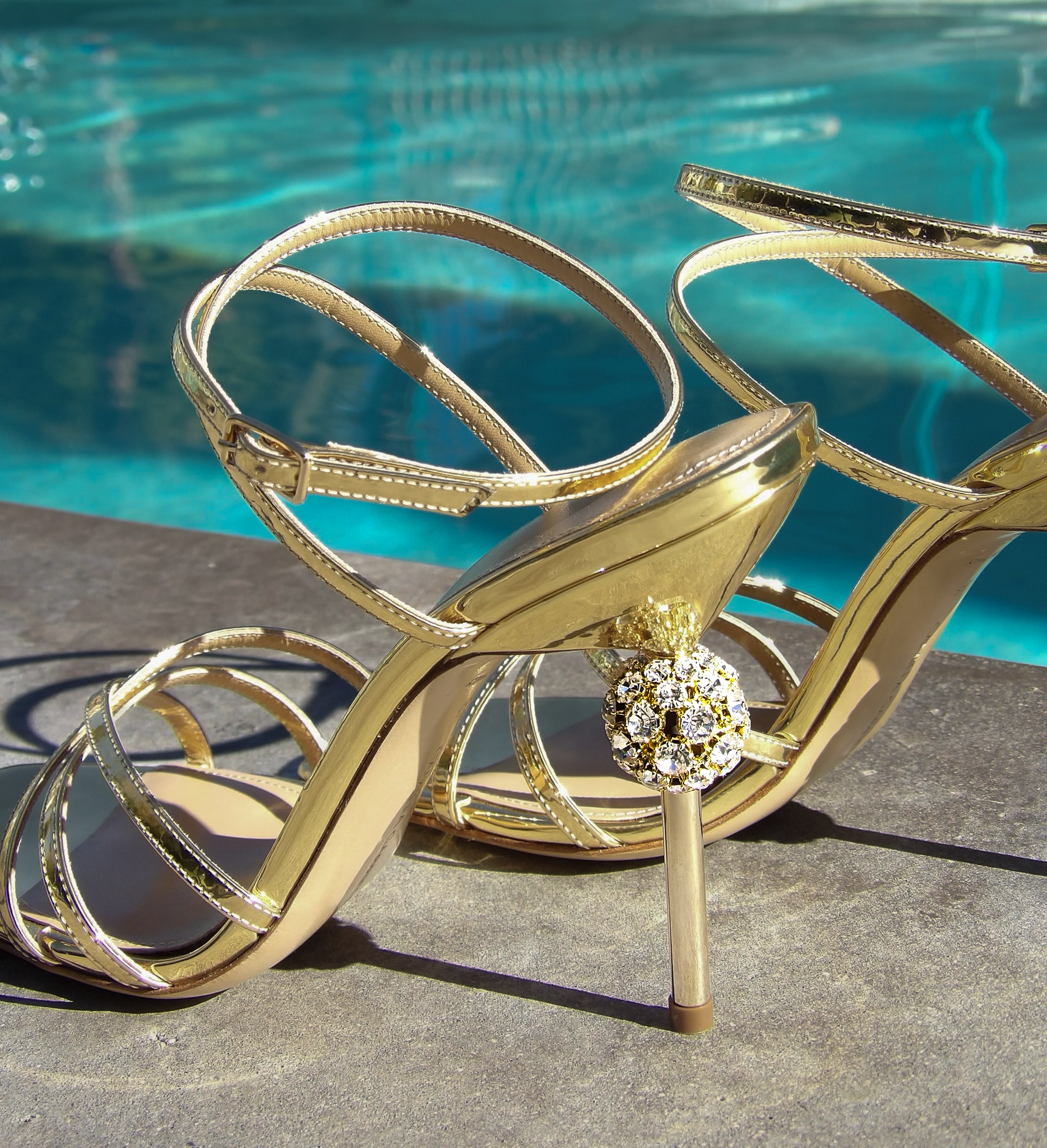 Sienna Sandal Gold Mirror Shoes